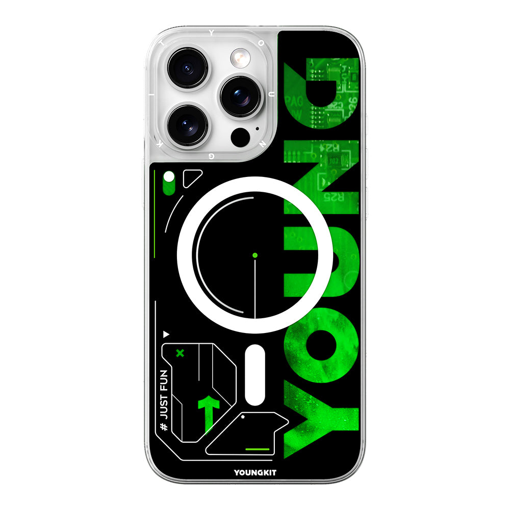 iPhone 16 Pro Max Kılıf Magsafe Şarj Özellikli Airbagli Çift Katmanlı Youngkit Future Streamer Serisi Kılıf Yeşil