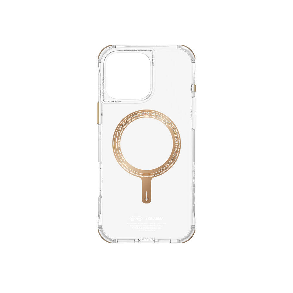 iPhone 16 Pro Max Kılıf Magsafe Şarj Özellikli Airbagli Şeffaf SkinArma Saido Prime Kılıf Titanyum