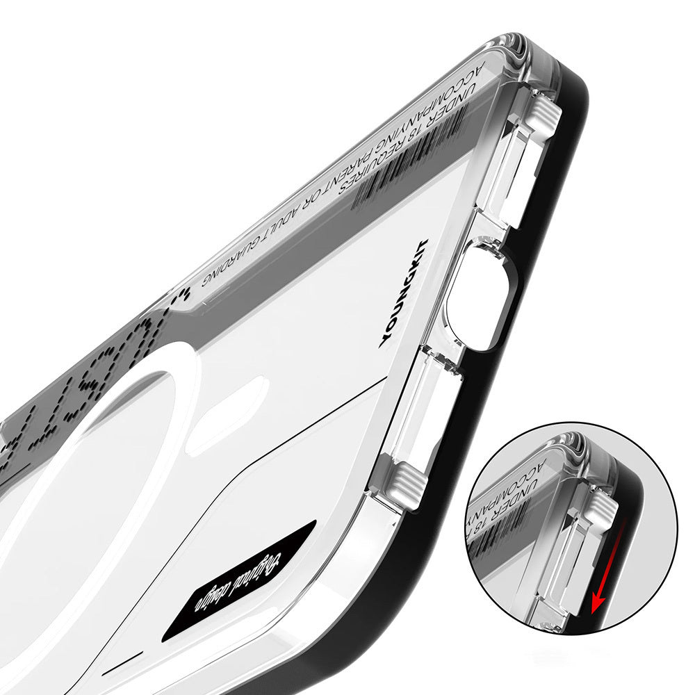 iPhone 16 Pro Max Kılıf Magsafe Şarj Özellikli Çıkarılabilir Arka Yüzeyli Youngkit Mecha Kılıf Desert Gold