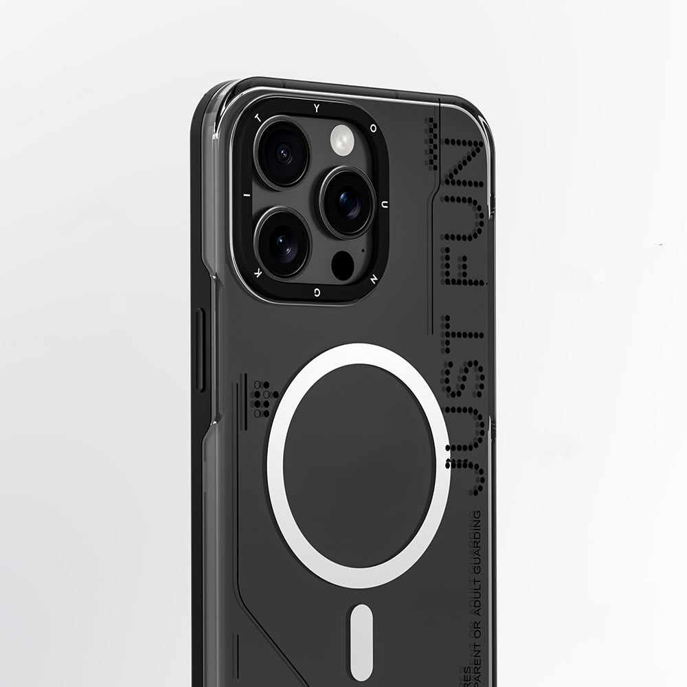 iPhone 16 Pro Max Kılıf Magsafe Şarj Özellikli Çıkarılabilir Arka Yüzeyli Youngkit Mecha Kılıf Siyah