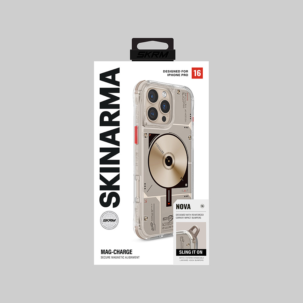 iPhone 16 Pro Max Kılıf Magsafe Şarj Özellikli Disk Desenli Airbag Tasarımlı Skinarma Nova Kılıf Siyah