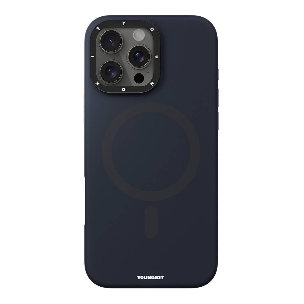 iPhone 16 Pro Max Kılıf Magsafe Şarj Özellikli Kamera Standlı Youngkit Bitty Cream Kılıf Mavi