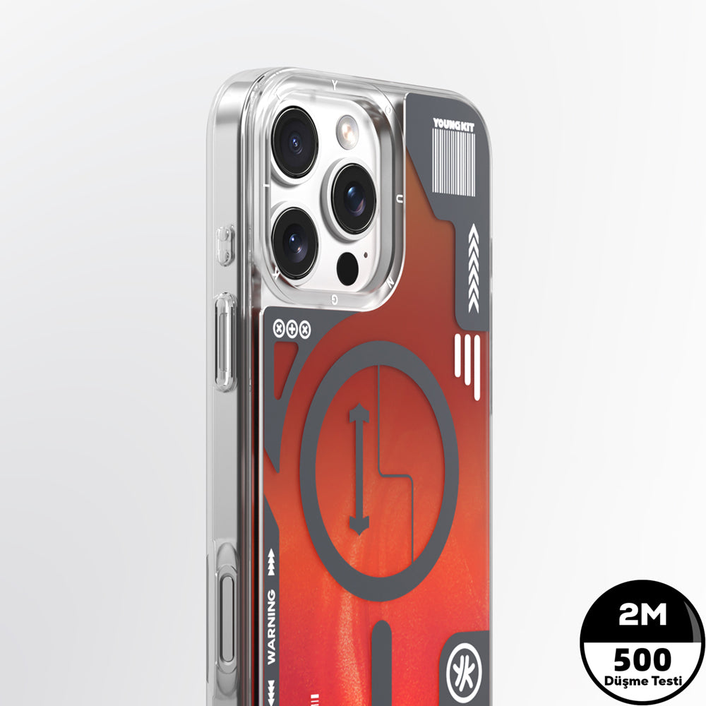 iPhone 16 Pro Max Kılıf Magsafe Şarj Özellikli Parlak Kumlu Sıvılı Tasarımlı Galaxy Fantasy Serisi Kılıf Yeşil