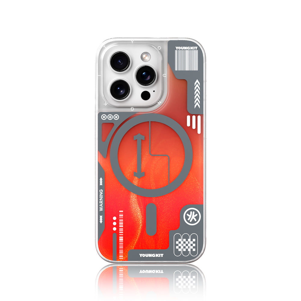 iPhone 16 Pro Max Kılıf Magsafe Şarj Özellikli Parlak Kumlu Sıvılı Tasarımlı Galaxy Fantasy Serisi Kılıf Yeşil