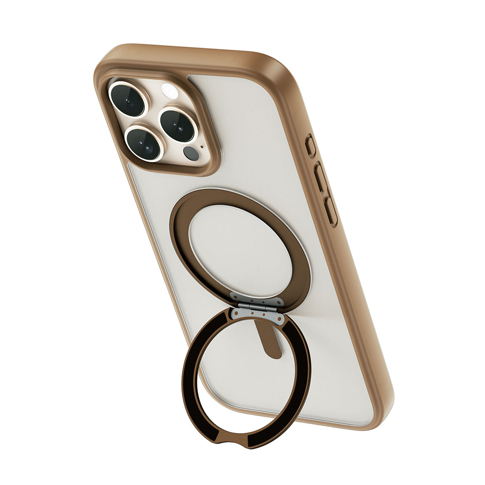 iPhone 16 Pro Max Kılıf Magsafe Şarj Özellikli Parmak İzi Bırakmayan Wiwu FGG-202 Armor Ultra Serisi Kılıf Gold