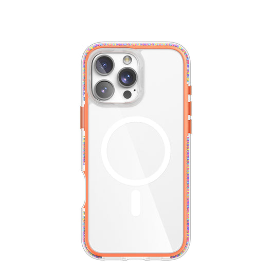 Apple iPhone 16 Pro Max Kılıf M-safe Şarj Özellikli Raptic AirJoy Serisi Boncuk Tasarımlı Şeffaf Kapak