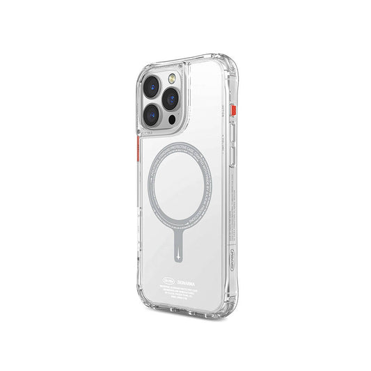 iPhone 16 Pro Max Kılıf Magsafe Şarj Özellikli Şeffaf Airbag Tasarımlı Skinarma Saido Kılıf Siyah