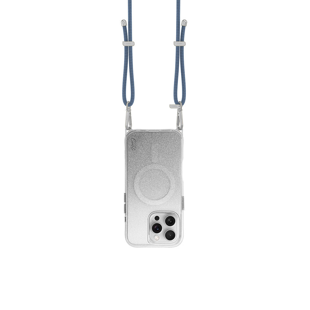 iPhone 16 Pro Max Kılıf Magsafe Şarj Özellikli Simli Arka Yüzey Askı Aparatlı Coehl Lumino Kılıf Rose Gold