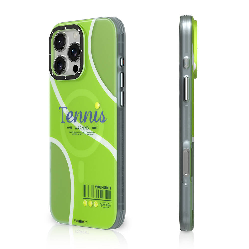 iPhone 16 Pro Max Kılıf Magsafe Şarj Özellikli Spor Tasarımlı Youngkit Dynamic Serisi Kılıf Yeşil