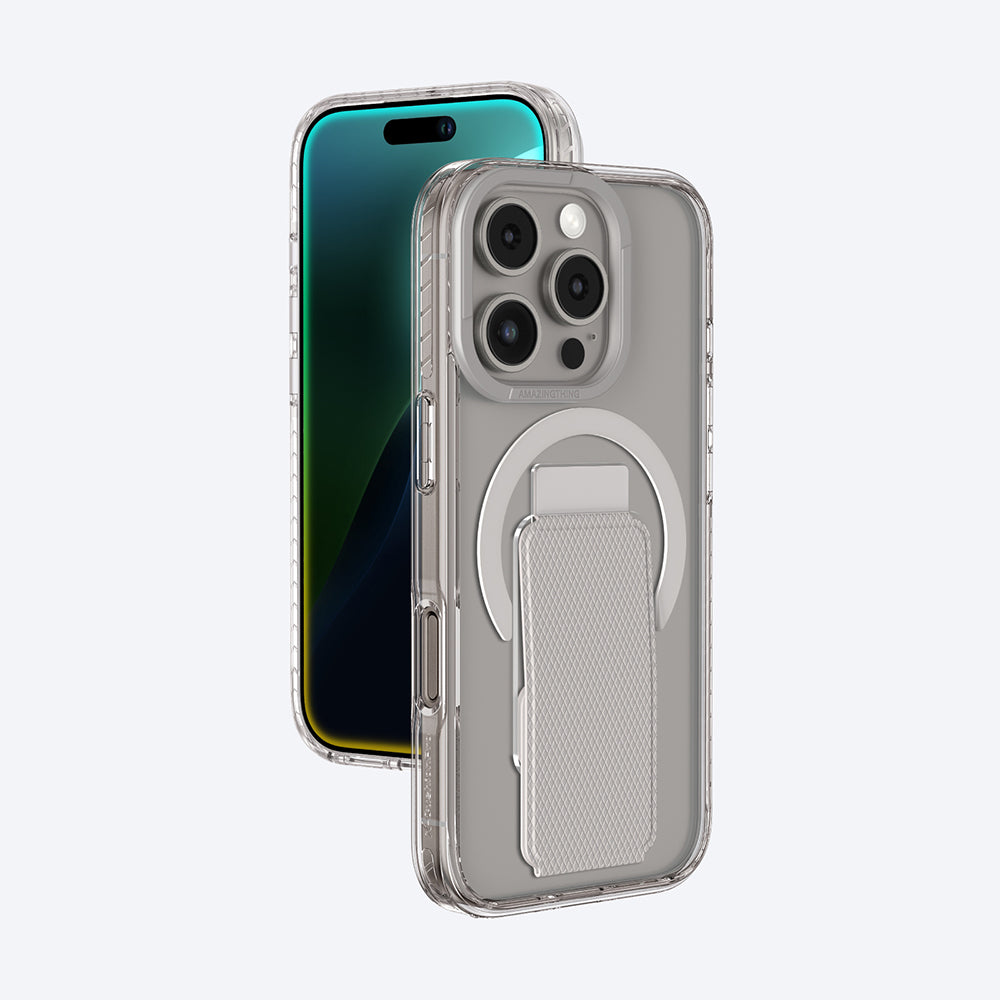 iPhone 16 Pro Max Kılıf Magsafe Şarj Özellikli Standlı Amazingthing Titan Pro Plus Kılıf Rose Gold