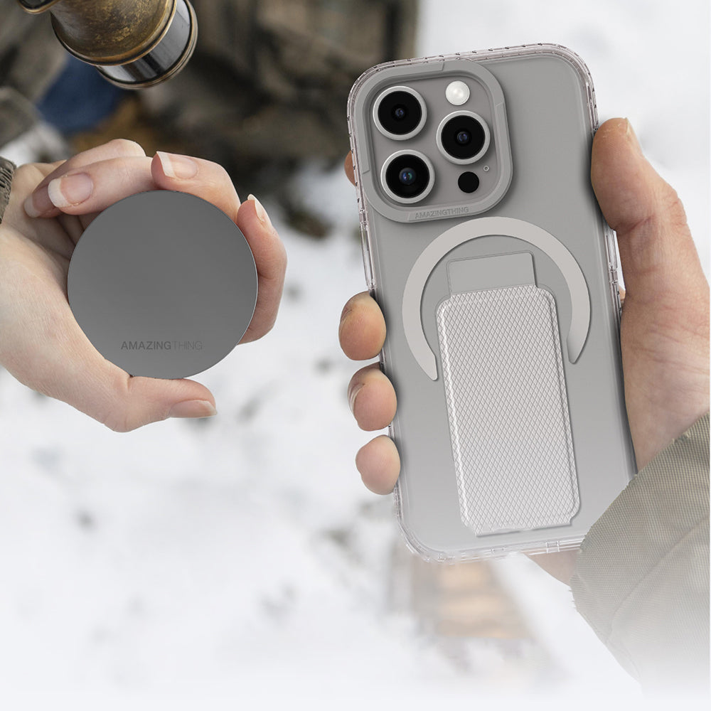 iPhone 16 Pro Max Kılıf Magsafe Şarj Özellikli Standlı Amazingthing Titan Pro Plus Kılıf Siyah