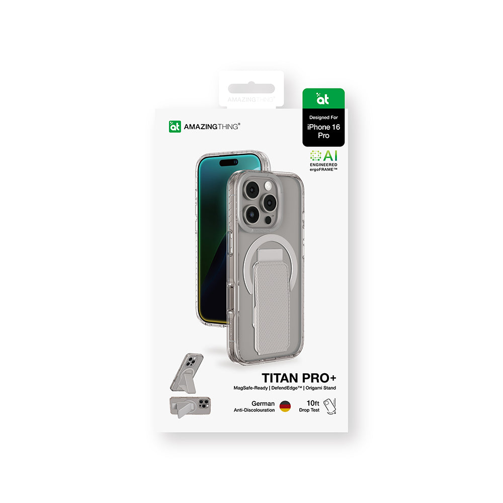 iPhone 16 Pro Max Kılıf Magsafe Şarj Özellikli Standlı Amazingthing Titan Pro Plus Kılıf Siyah