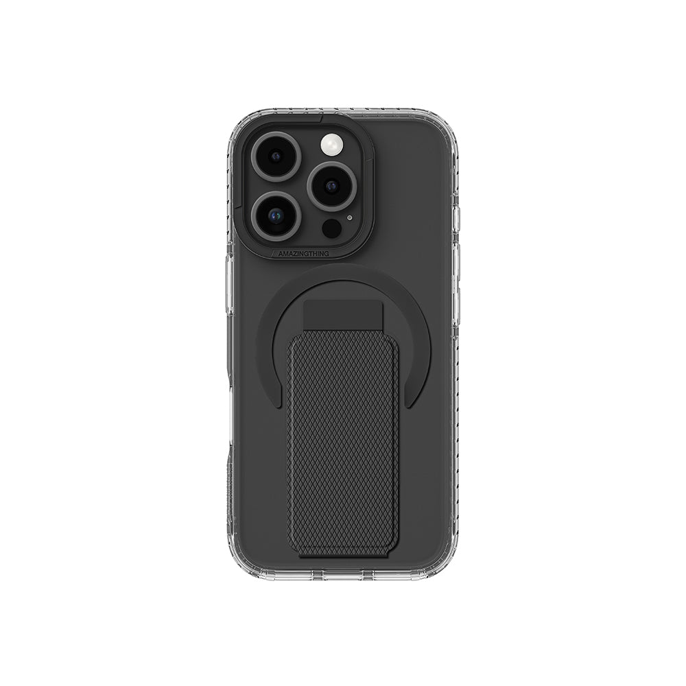 iPhone 16 Pro Max Kılıf Magsafe Şarj Özellikli Standlı Amazingthing Titan Pro Plus Kılıf Siyah