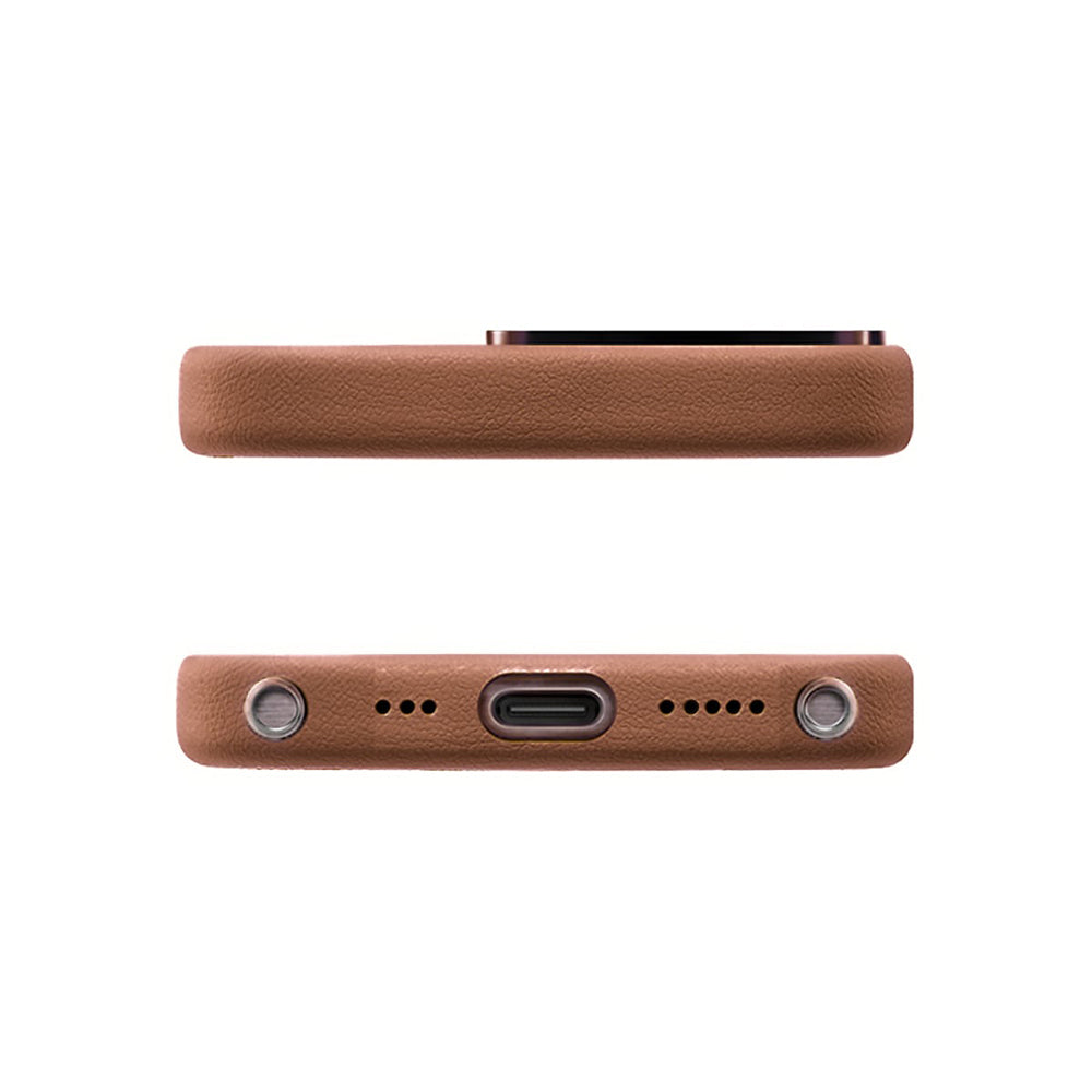 Apple iPhone 16 Pro Max Kılıf M-safe Şarj Özellikli Standlı Suni Deri Tasarımlı Pynana Dancing Circle Serisi Kapak Siyah