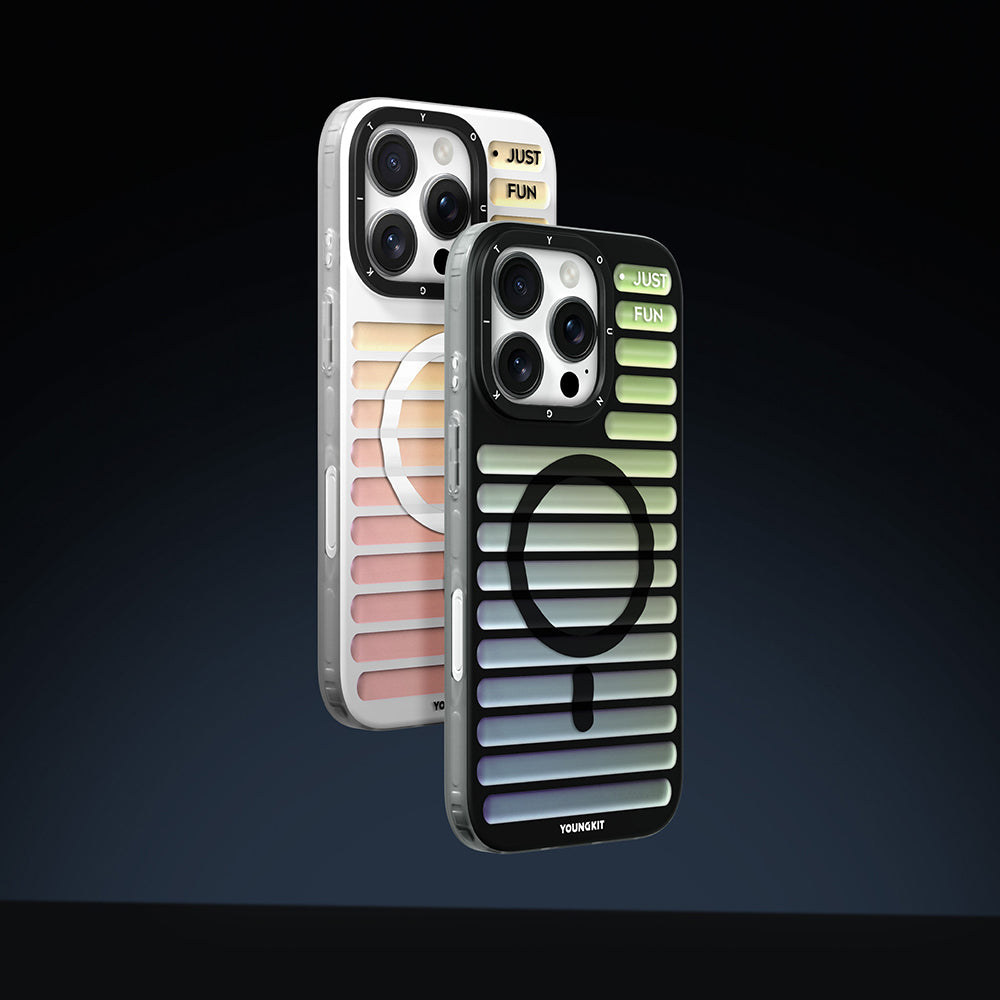 Apple iPhone 16 Pro Max Kılıf M-safe Şarj Özellikli Youngkit Geek Serisi Kapak Beyaz