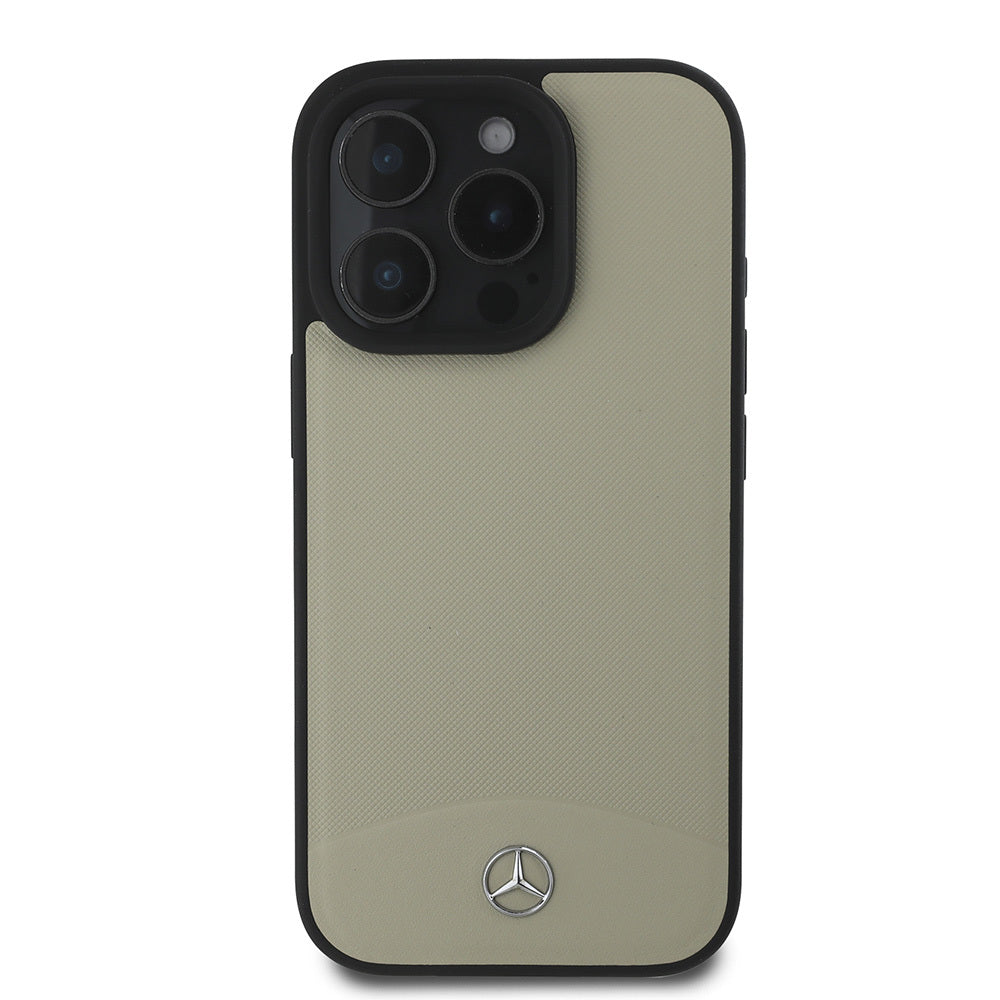 iPhone 16 Pro Max Kılıf Mercedes Benz Orjinal Lisanslı Magsafe Şarj Özellikli Dokulu ve Düz Deri Kılıf Siyah