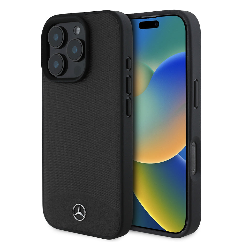 iPhone 16 Pro Max Kılıf Mercedes Benz Orjinal Lisanslı Magsafe Şarj Özellikli Dokulu ve Düz Deri Kılıf Bej