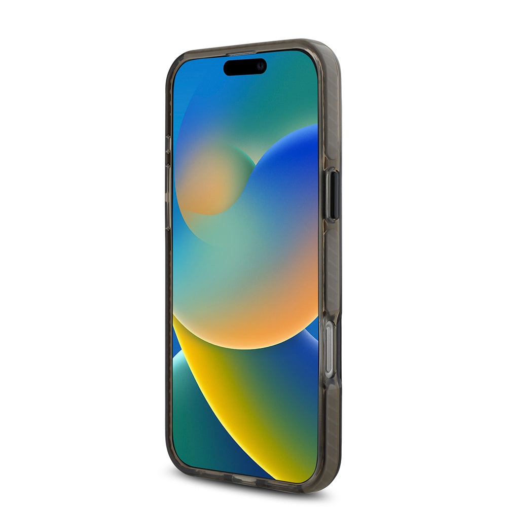 iPhone 16 Pro Max Kılıf TUMI Orjinal Lisanslı Magsafe Şarj Özellikli Airbagli Transparan Kılıf Siyah