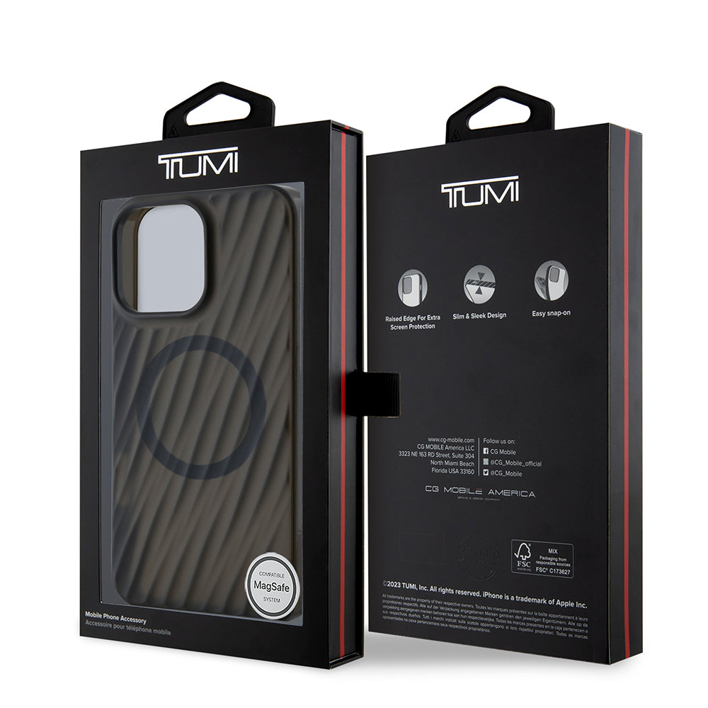 iPhone 16 Pro Max Kılıf TUMI Orjinal Lisanslı Magsafe Şarj Özellikli Transparan Kılıf Siyah