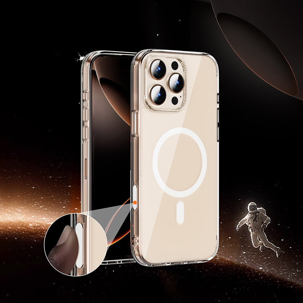 iPhone 16 Pro Max Kılıf Wiwu MCC-102 Magnetic Crystal Sert PC Kılıf Şeffaf