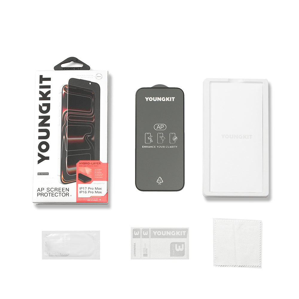 Apple iPhone 16 Pro Youngkit 2.5D Parmak İzi Bırakmayan 0.33mm Privacy Temperli Cam Ekran Koruyucu