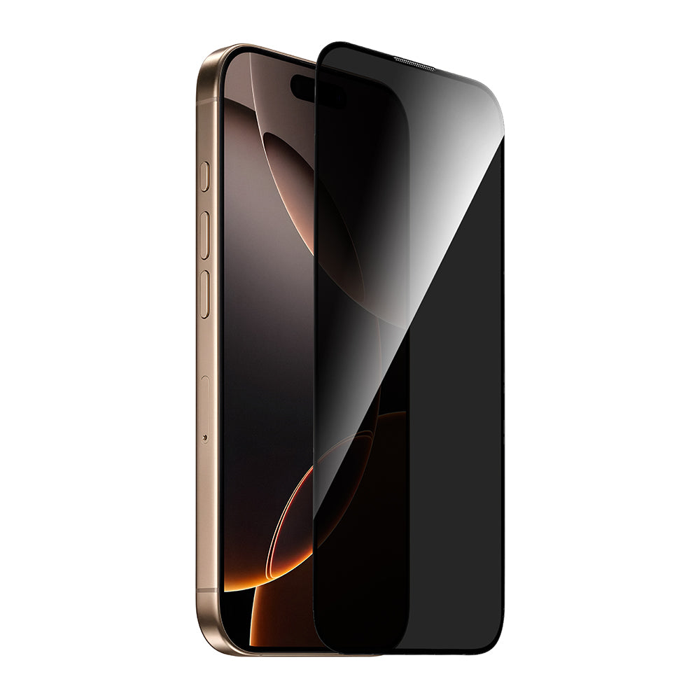 Apple iPhone 16 Wiwu GT-021 Titan Guard Serisi Şok Emici Hibrit Polimer Privacy Ekran Koruyucu Film + Kolay Uygulama Aparatı Siyah