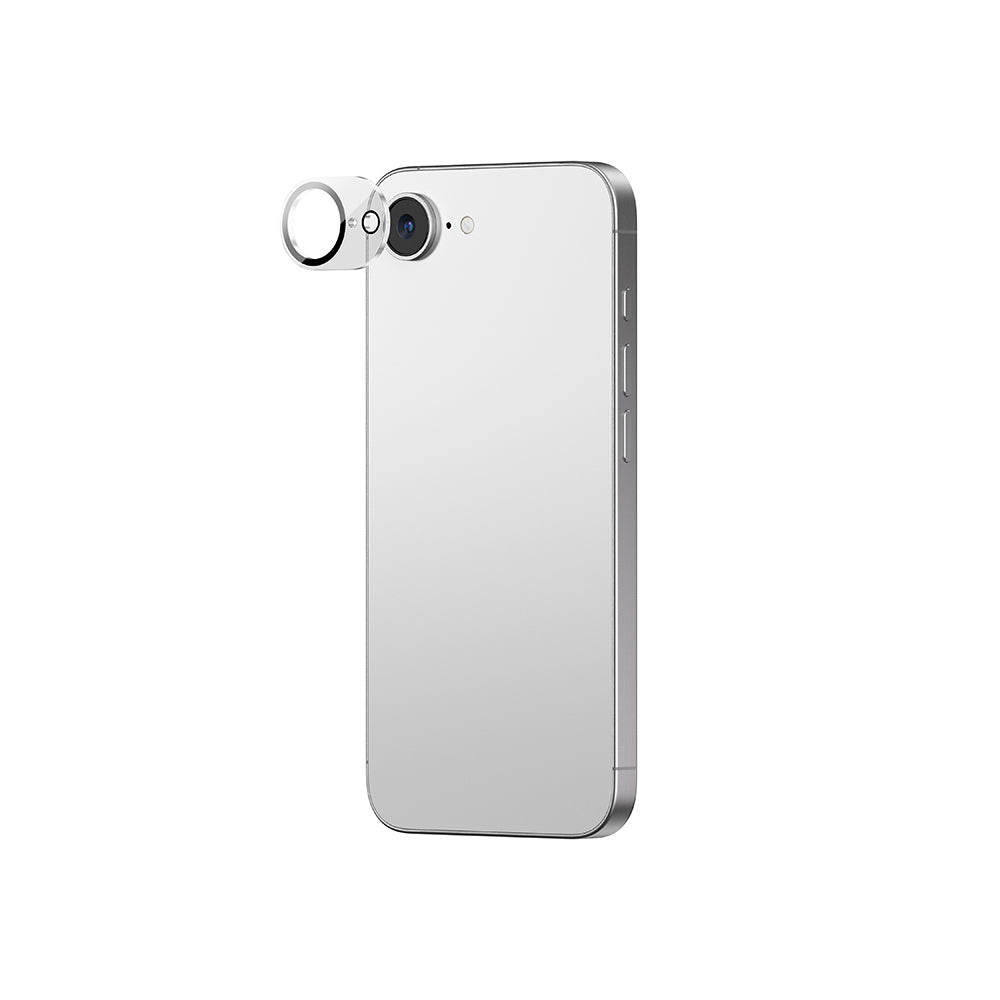Apple iPhone 16E Amazingthing Anti Reflective Kamera Lens Koruyucu + Kolay Uygulama Aparatlı Gümüş