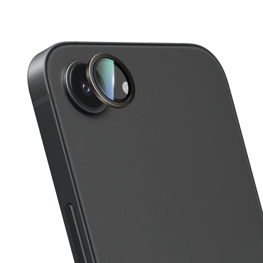 Apple iPhone 16E CaseWorld Alloy Serisi Oleofobik Anti Reflective Kamera Lens Koruyucu Siyah