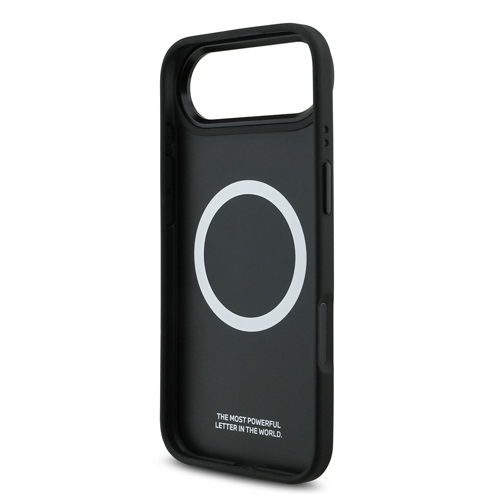 Apple iPhone 17 Air Kılıf BMW Orjinal Lisanslı M-safe Şarj Özellikli Metal BMW ve M Logolu PU Karbon Tasarımlı Kapak Siyah