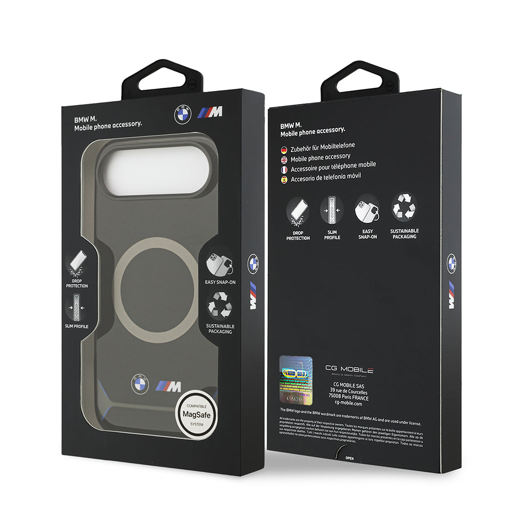 Apple iPhone 17 Air Kılıf BMW Orjinal Lisanslı M-safe Şarj Özellikli Metal Buton Tasarımlı IML Baskılı M Dizayn Kapak Mavi