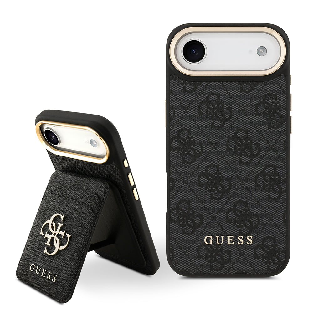 Apple iPhone 17 Air Kılıf Guess Orjinal Lisanslı M-safe Şarj Özellikli 4G Metal Büyük Logolu Kartlıklı Kapak