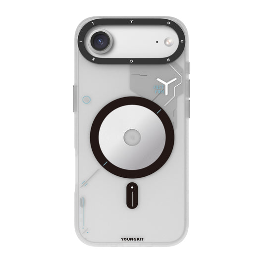 Apple iPhone 17 Air Kılıf M-safe Şarj Özellikli Disk Desenli Youngkit Disc Battle Kapak