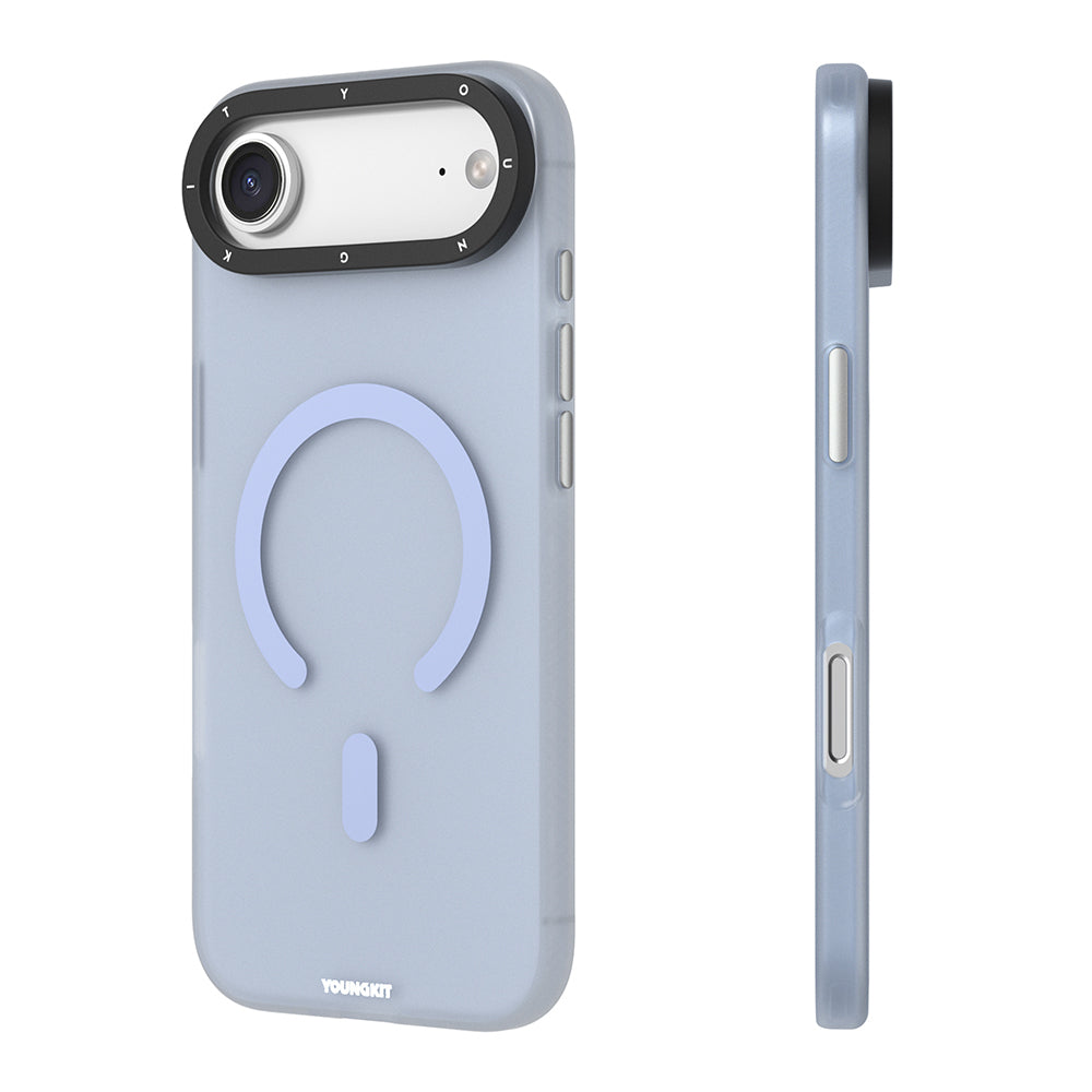 Apple iPhone 17 Air Kılıf M-safe Şarj Özellikli Youngkit Hidden Sand Serisi Kapak Beyaz