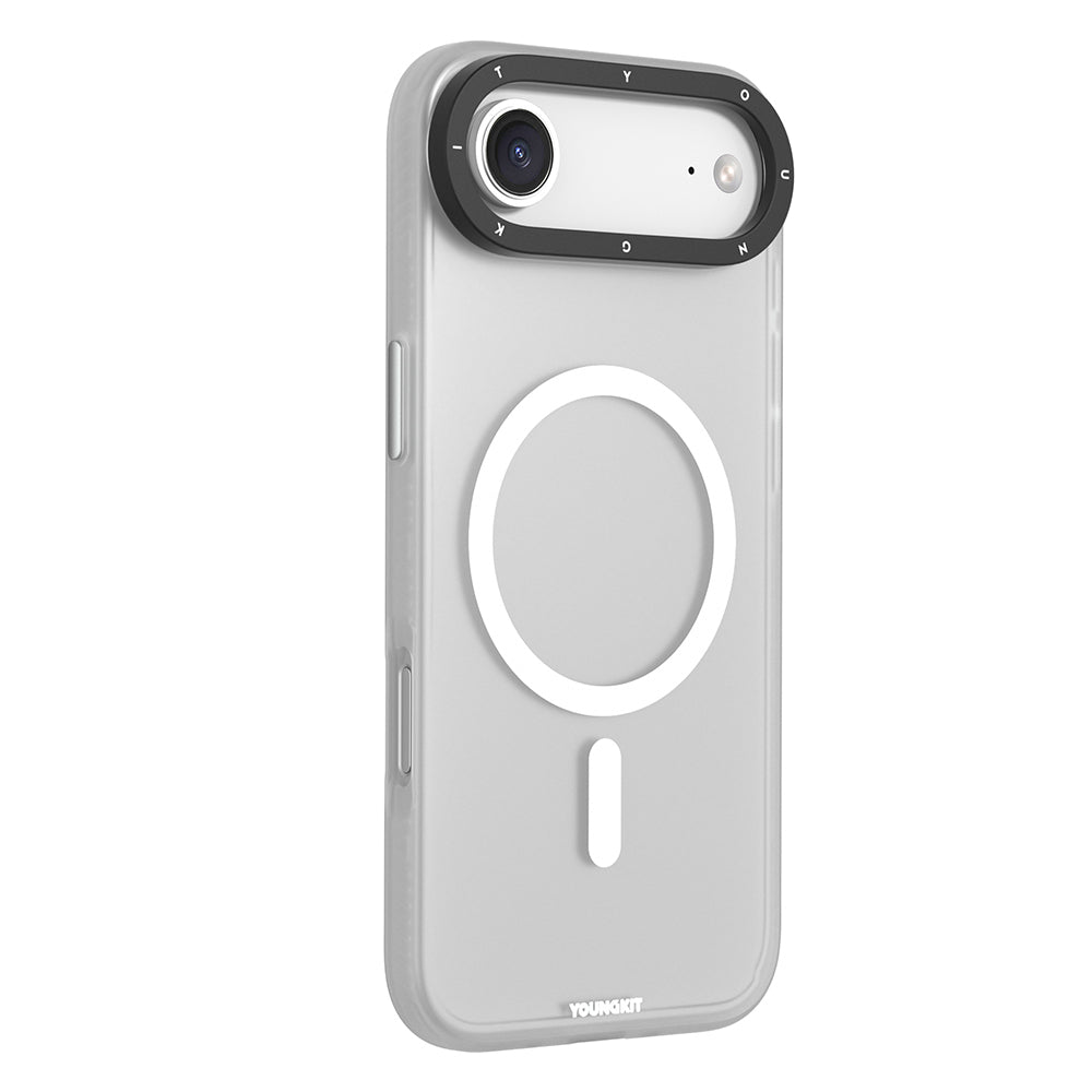 Apple iPhone 17 Air Kılıf M-safe Şarj Özellikli Youngkit Hidden Sand Serisi Kapak Turuncu