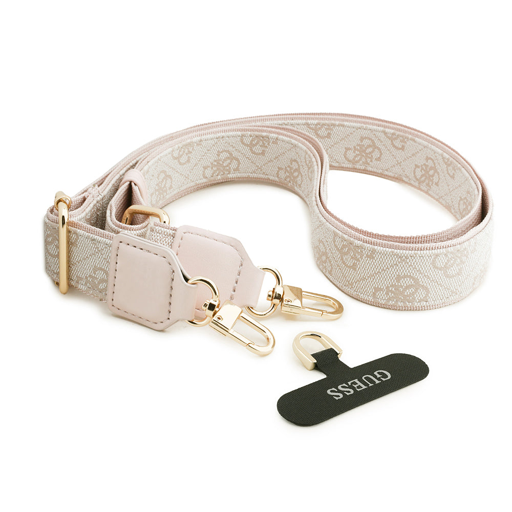 Apple iPhone 17 Kılıf Guess Orjinal Lisanslı 4G Büyük Metal Logolu Kalın Askılı Kapak Pembe