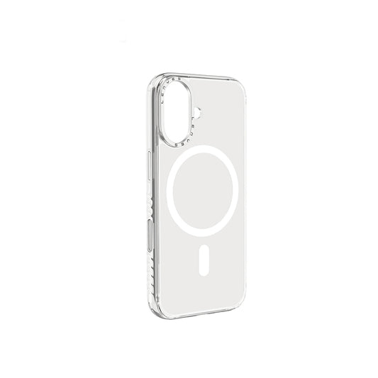 Apple iPhone 17 Kılıf M-safe Şarj Özellikli Metal Kamera Çerçeveli Airbag Tasarımlı Lenyes CK221 Sert PC Kapak Şeffaf