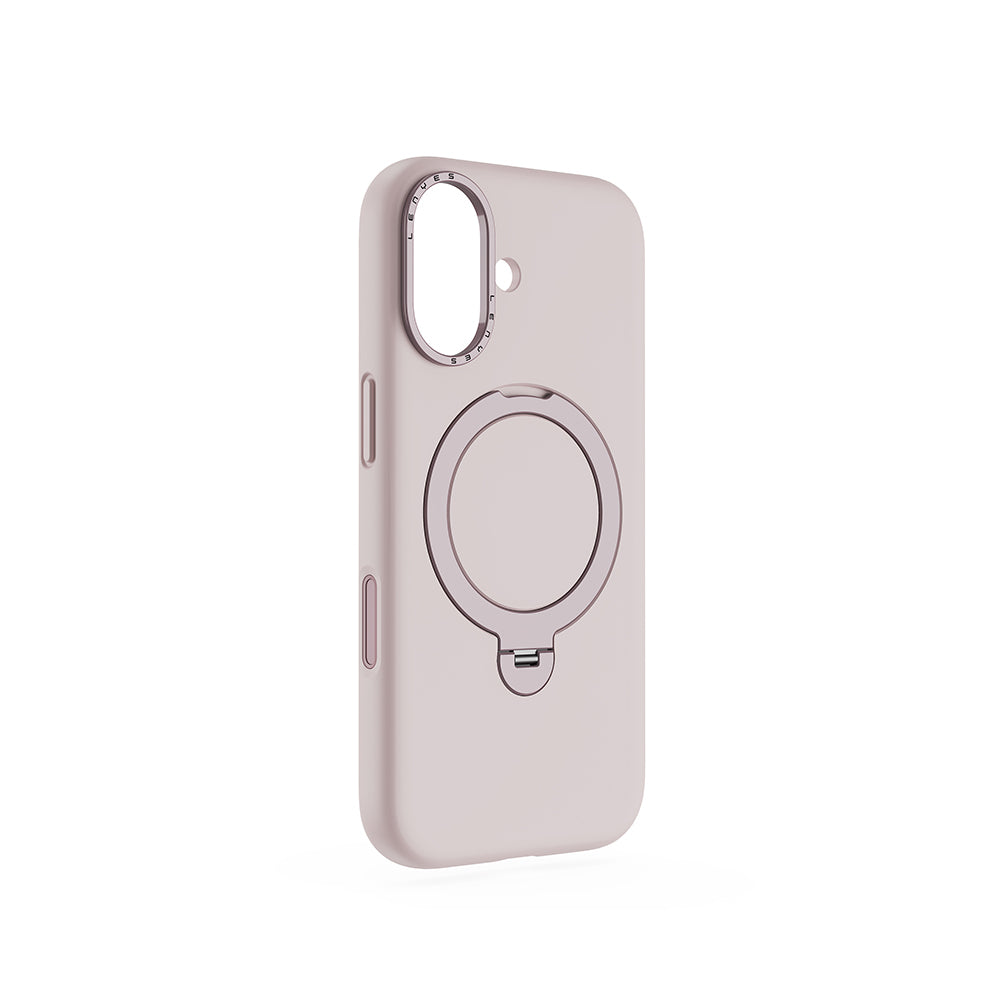 Apple iPhone 17 Kılıf M-safe Şarj Özellikli Metal Standlı Sıvı Silikon Lenyes CK223 Kapak