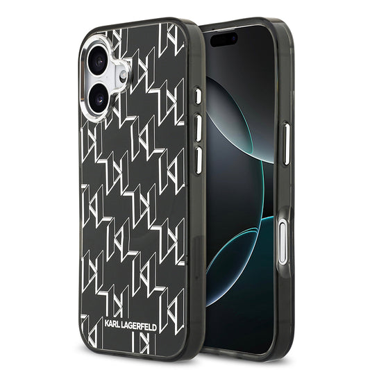 Apple iPhone 17 Kılıf Orjinal Lisanslı M-safe Şarj Özellikli Karl Lagerfeld IML Baskılı Monogram Dizayn Kapak