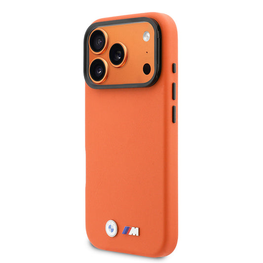 Apple iPhone 17 Pro Kılıf BMW Orjinal Lisanslı M-safe Şarj Özellikli Standlı Metal Kamera Çerçeveli M Logolu PU Deri Kapak