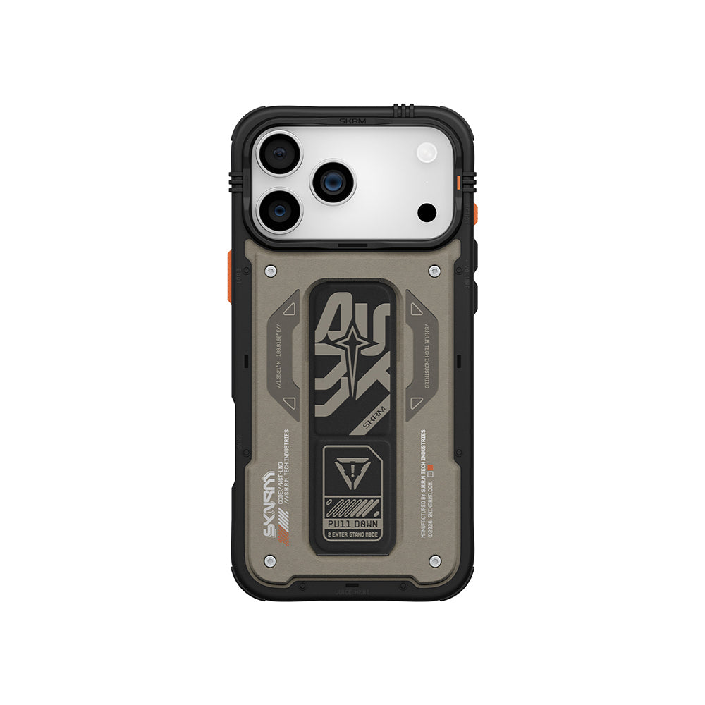 Apple iPhone 17 Pro Kılıf Desenli Airbag Tasarımlı Standlı Skinarma Aegis Kapak