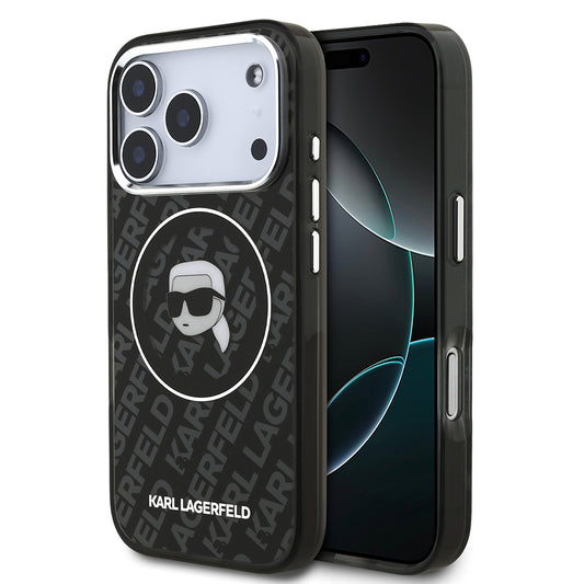 Apple iPhone 17 Pro Kılıf Karl Lagerfeld Orjinal Lisanslı IML Baskılı KL Heads Kapak