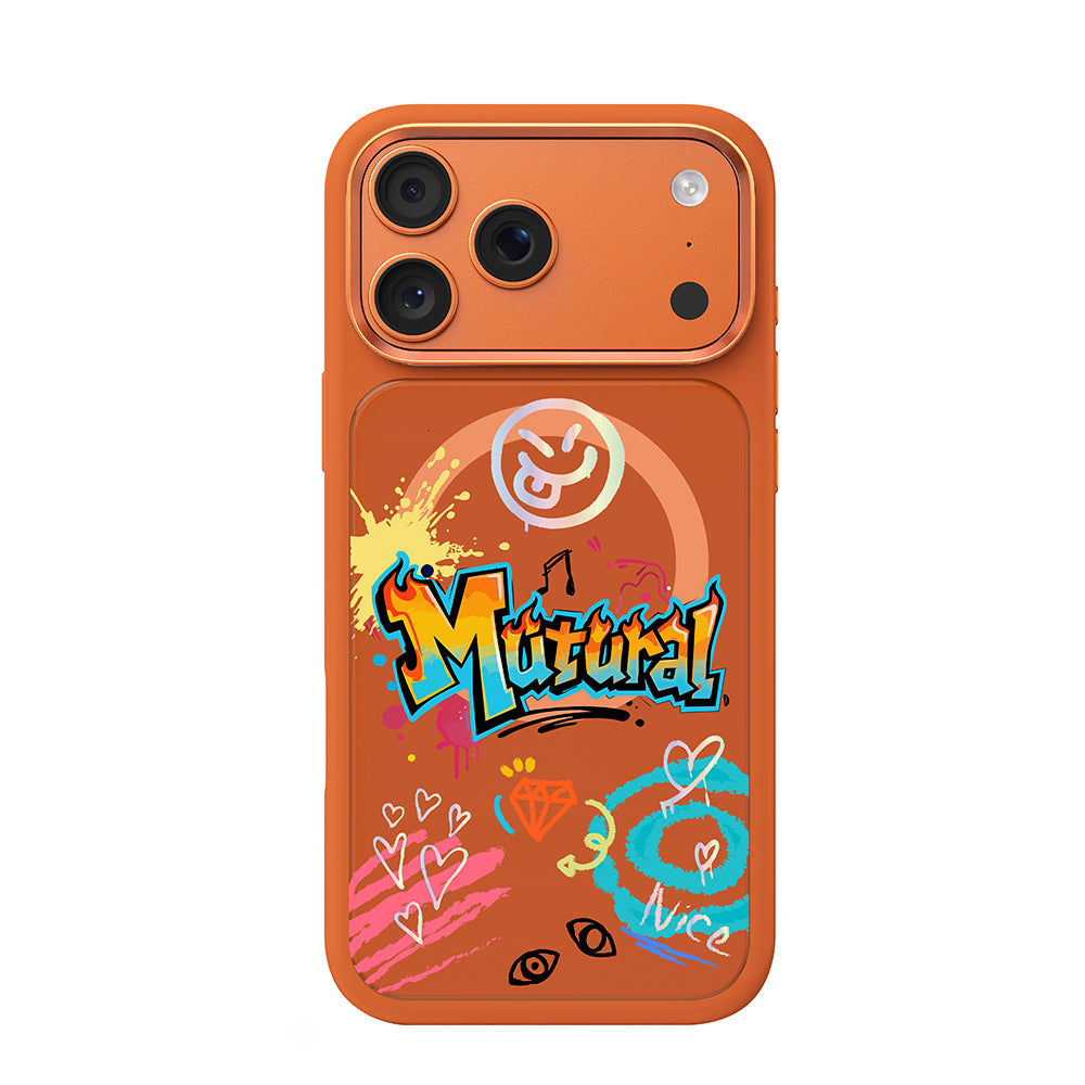 Apple iPhone 17 Pro Kılıf M-safe Şarj Özellikli 3D Baskılı Tasarım Mutural Graffiti Serisi Kapak