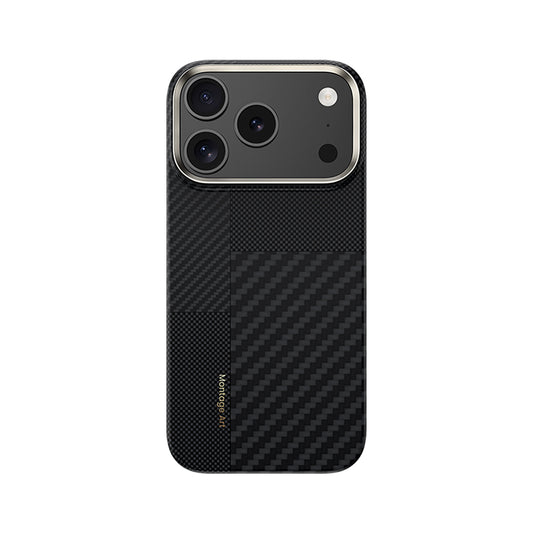 Apple iPhone 17 Pro Kılıf M-safe Şarj Özellikli Karbon Fiber Benks Montage ArmorAir Kevlar Kapak Siyah