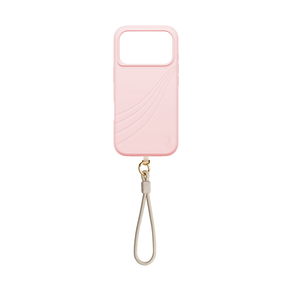 Apple iPhone 17 Pro Kılıf M-safe Şarj Özellikli Soft Arka Yüzey Askı İpli Coehl Serina Kapak Krem