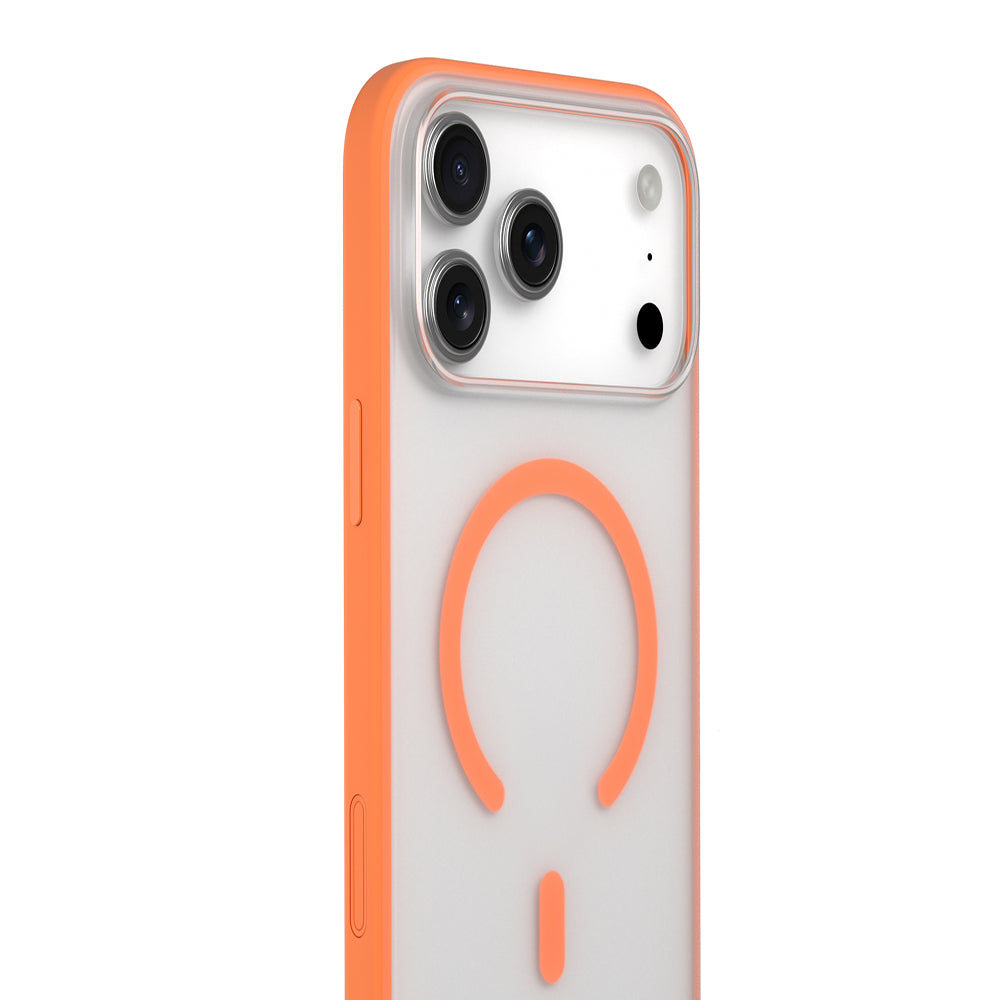 Apple iPhone 17 Pro Kılıf M-safe Şarj Özellikli Youngkit Clear Serisi Kapak Turuncu