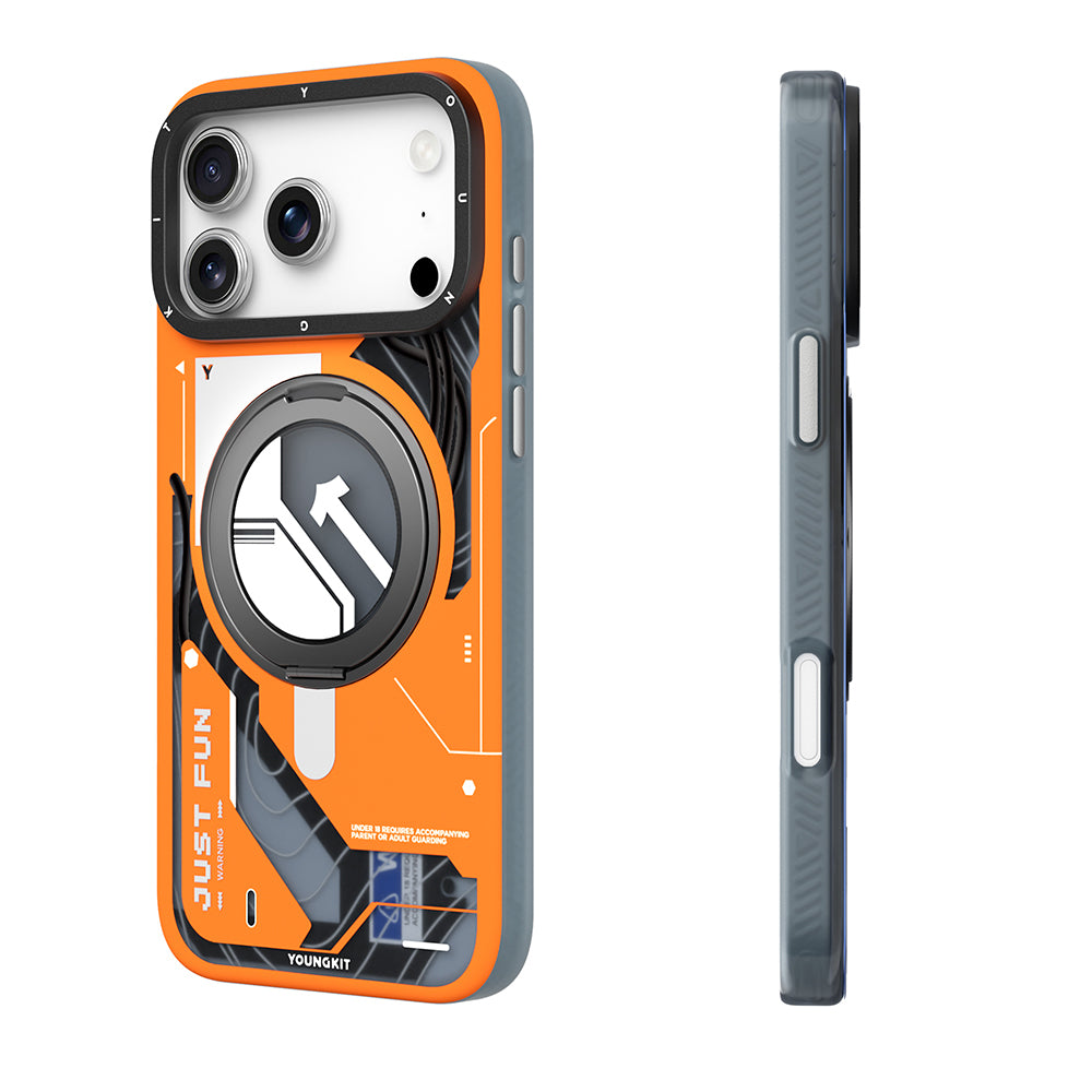 Apple iPhone 17 Pro Kılıf M-safe Şarj Özellikli Youngkit Starship Serisi Kapak Beyaz