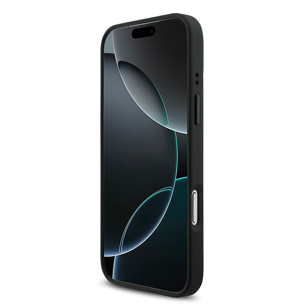 Apple iPhone 17 Pro Max Kılıf BMW Orjinal Lisanslı M-safe Şarj Özellikli Deri Arka Yüzey Metal Logolu Delikli Şerit Tasarımlı Kapak Mavi