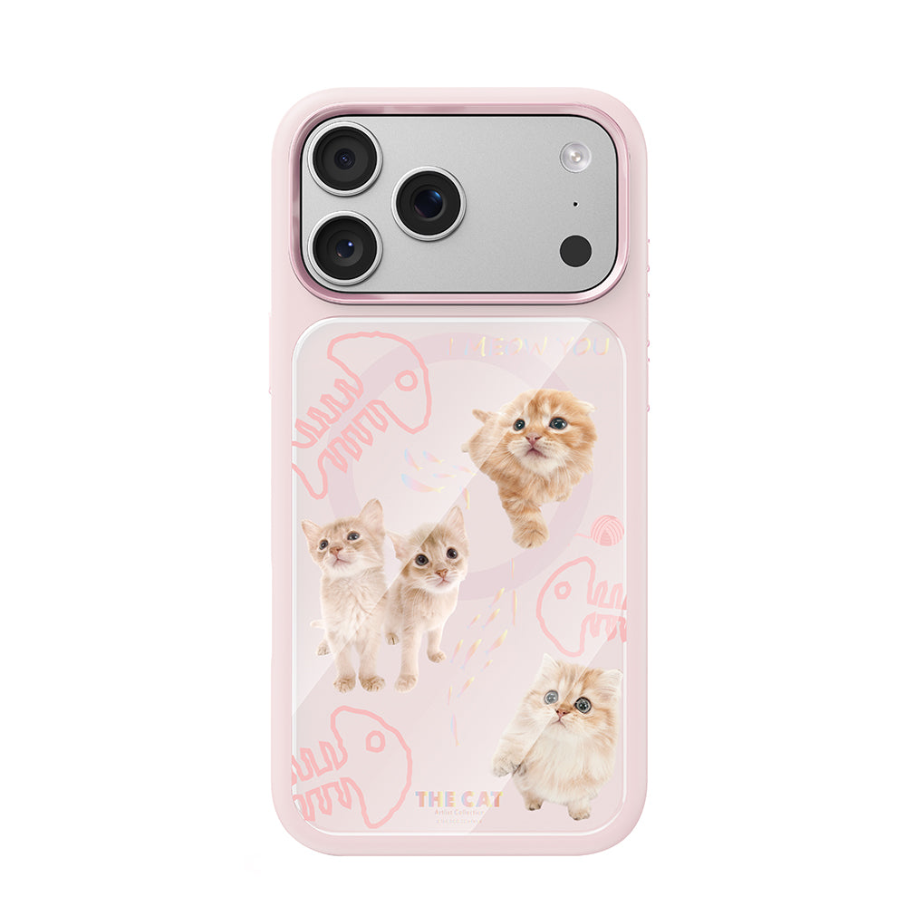 Apple iPhone 17 Pro Max Kılıf M-safe Şarj Özellikli 3D Baskılı Tasarım Mutural The Cat Serisi Kapak