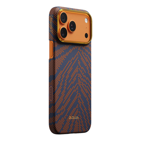 Apple iPhone 17 Pro Max Kılıf M-safe Şarj Özellikli Aramid Karbon Fiber Pitaka Breath of Veins Serisi Kapak