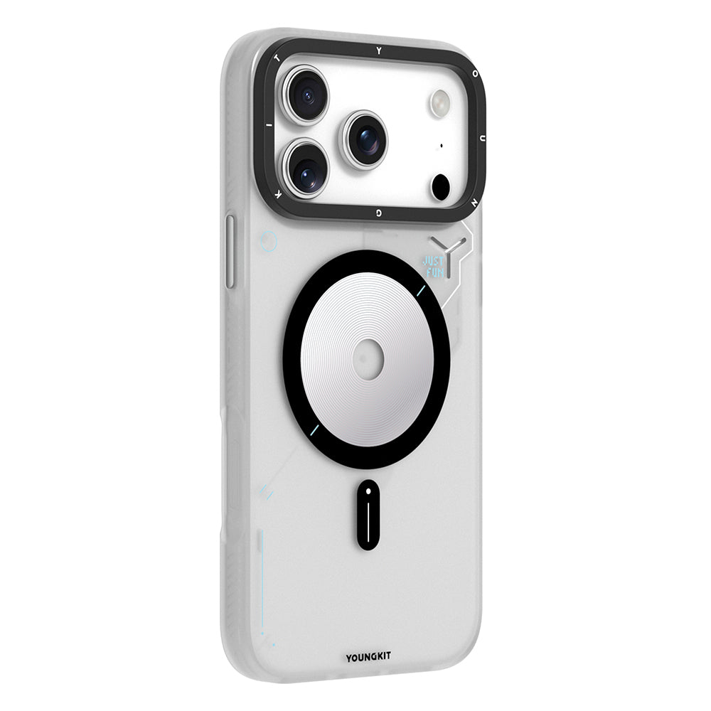 Apple iPhone 17 Pro Max Kılıf M-safe Şarj Özellikli Disk Desenli Youngkit Disc Battle Kapak Turuncu